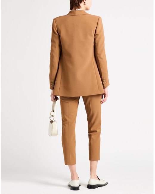 Elisabetta Franchi Brown Camel Suit Polyester, Elastane