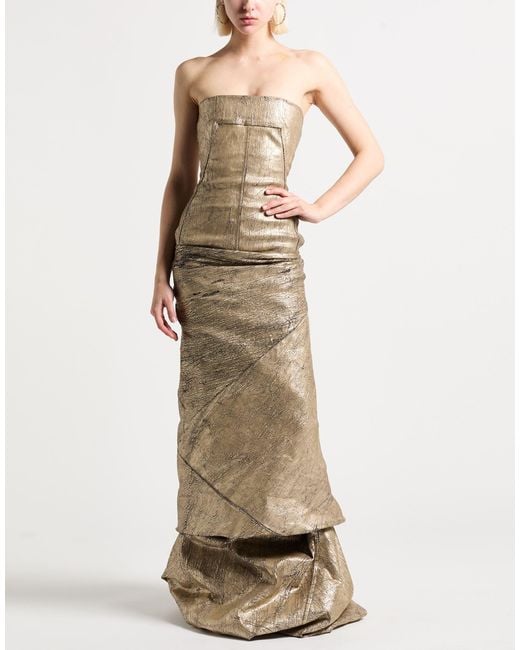 Rick Owens Natural Maxi Dress Cotton, Polyester, Elastane