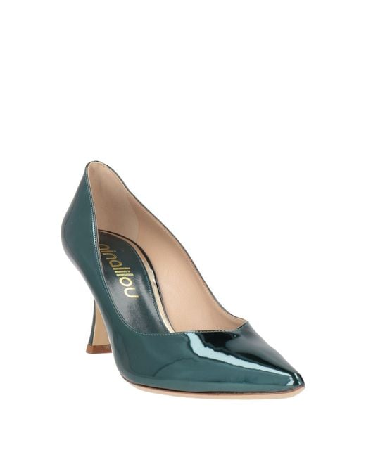 Ninalilou Green Pumps Leather