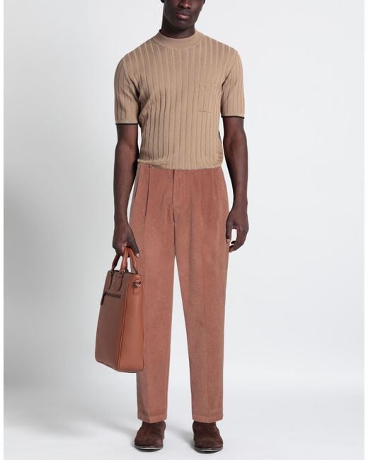 Cellar Door Brown Pants Cotton, Elastane for men