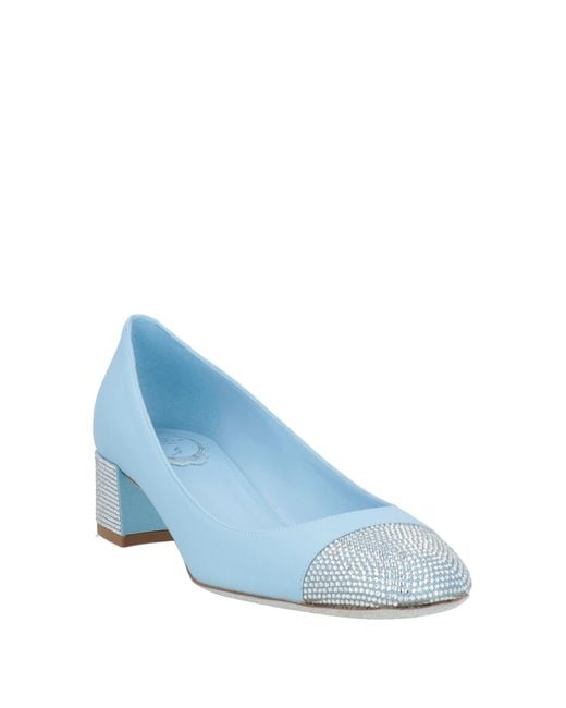 Rene Caovilla Blue Light Pumps Lambskin