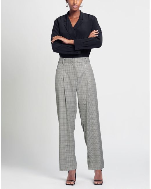 Shirtaporter Gray Pants Polyester, Viscose, Elastane