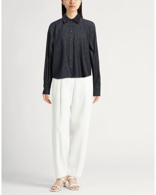 Brunello Cucinelli Blue Denim Shirt Cotton