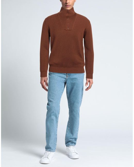 FILIPPO DE LAURENTIIS Brown Turtleneck Merino Wool for men