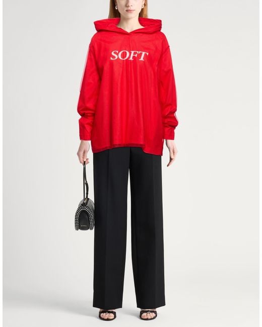 MSGM Red Sweatshirt Cotton, Polyamide