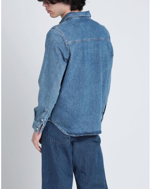 Karl Lagerfeld Blue Klj Regular Denim Shirt Denim Shirt Organic Cotton for men