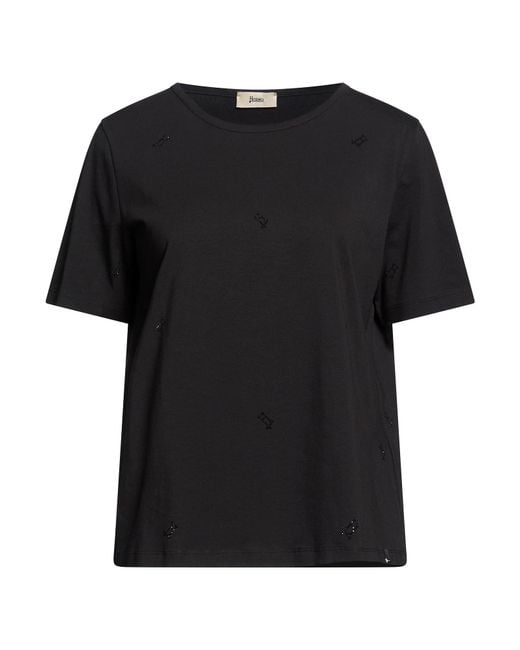 Herno Black T-Shirt Cotton, Elastane