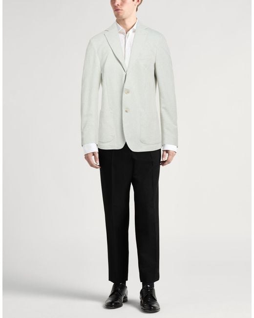 Eleventy White Sky Blazer Cotton, Linen, Elastane for men