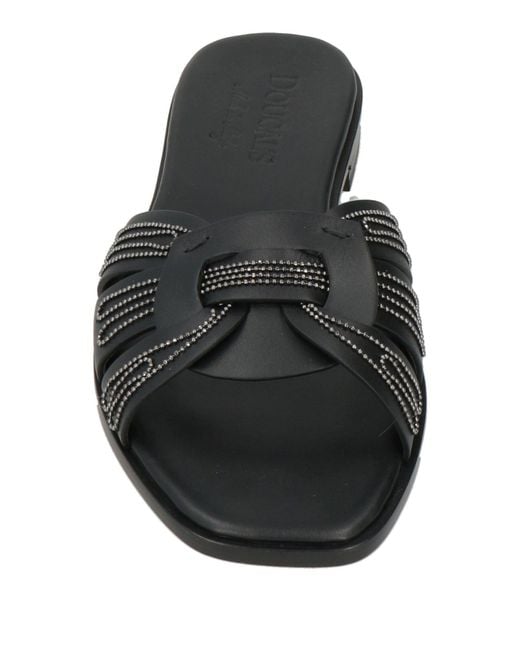 Doucal's Black Sandals Leather