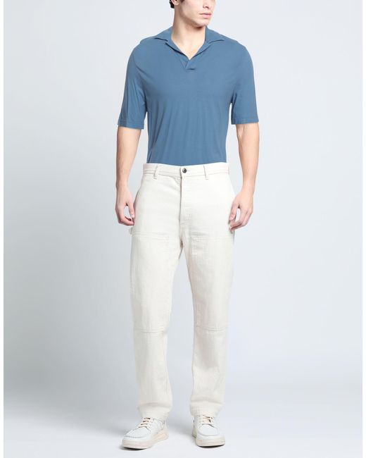 FILIPPO DE LAURENTIIS Blue Pastel Polo Shirt Cotton for men