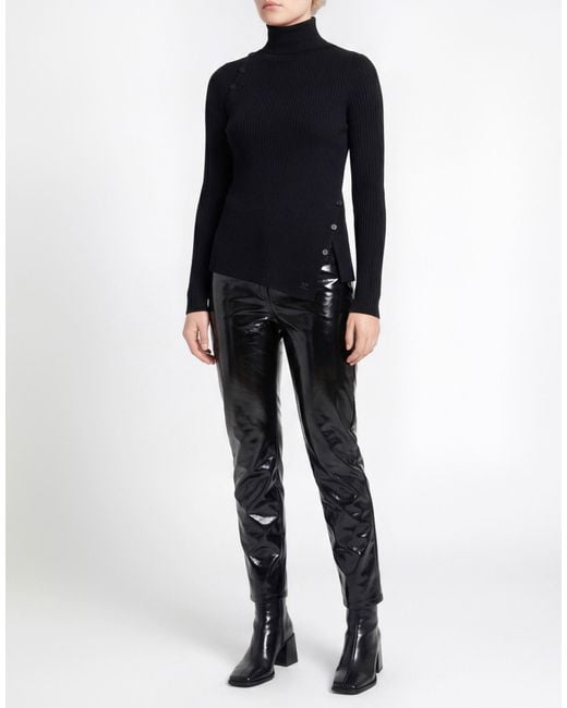Courreges Black Turtleneck Viscose, Polyester