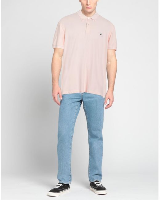 Brooksfield Pink Light Polo Shirt Cotton, Elastane for men