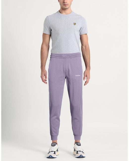 Calvin Klein Purple Pants Cotton, Polyester for men