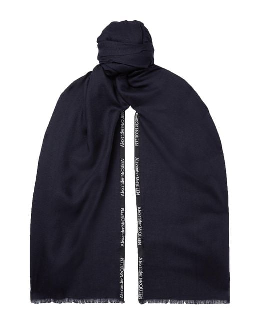 McQueen Blue Scarf for men