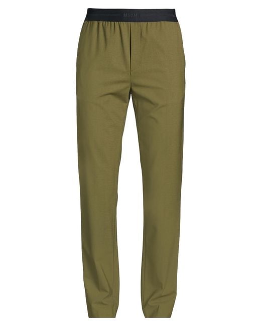 MSGM Green Pants for men