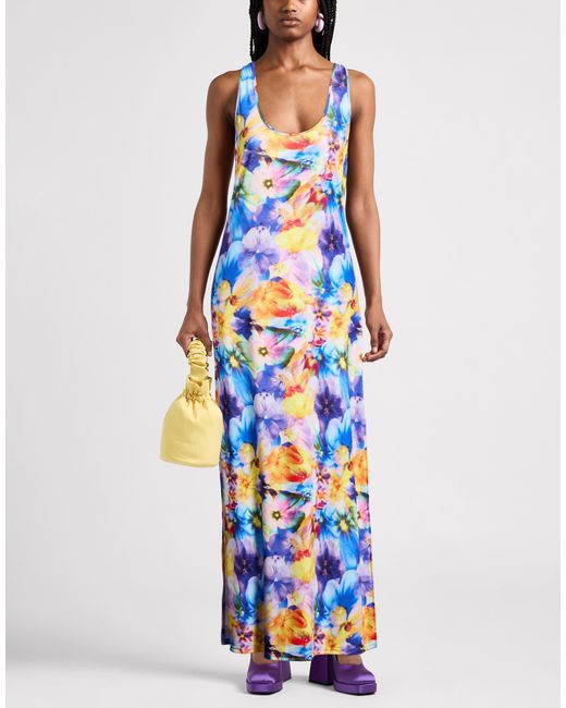 4giveness Blue Maxi Dress Polyester, Elastane