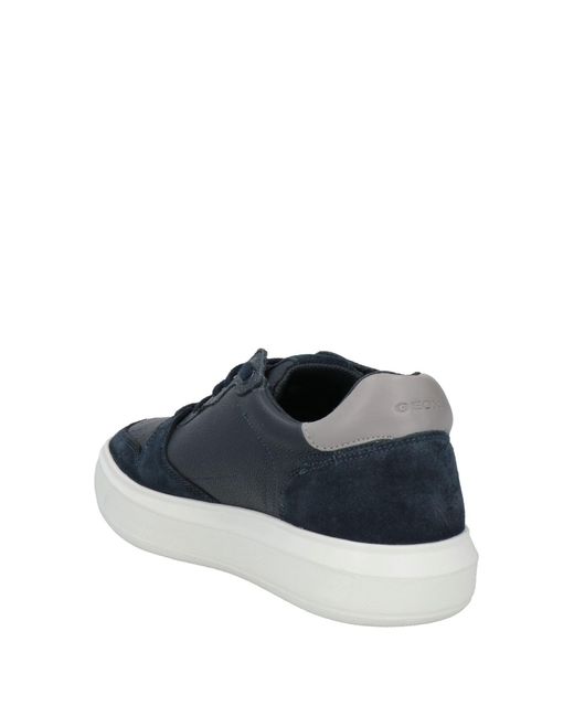 Geox Blue Sneakers Leather, Textile Fibers for men