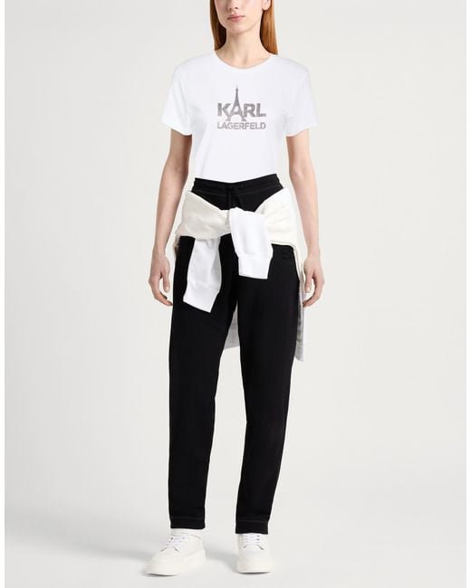 Karl Lagerfeld White T-Shirt Cotton