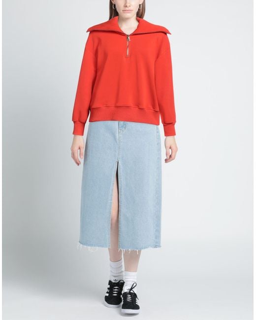 Jijil Red Sweatshirt Cotton, Polyester