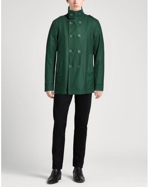 Herno Green Coat Virgin Wool, Polyamide for men