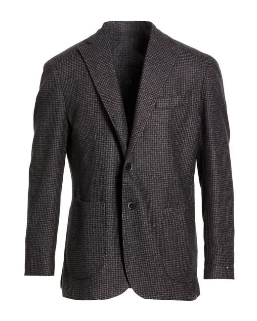Luigi Bianchi Black Blazer Wool, Polyamide, Cotton, Polyester for men
