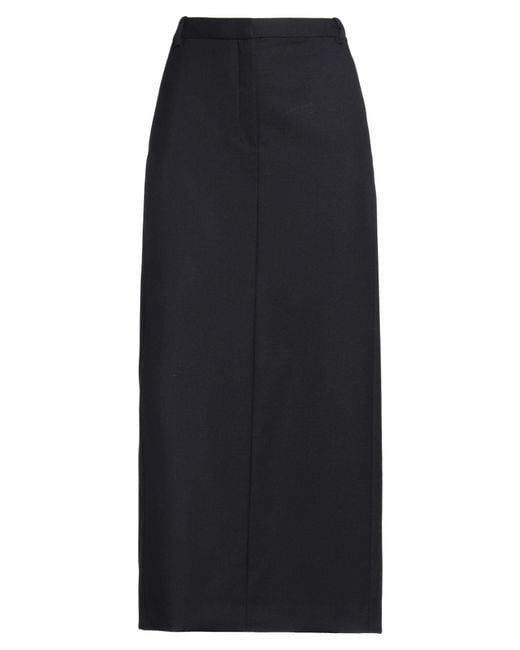 Theory Blue Midnight Midi Skirt Wool, Polyester, Viscose, Elastane