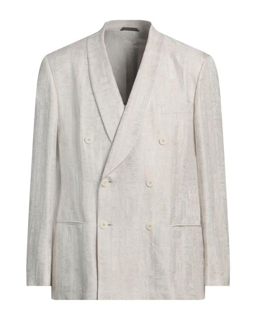 Giorgio Armani Gray Blazer Acetate, Viscose, Linen for men