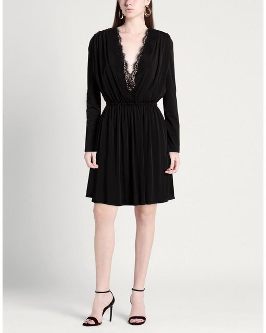 ERMANNO FIRENZE Black Mini Dress Polyester, Elastane