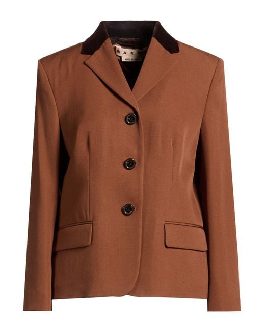 Marni Brown Blazer Virgin Wool