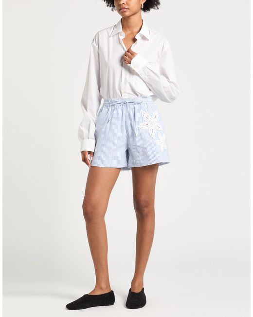Sandro Blue Shorts & Bermuda Shorts Cotton, Elastane