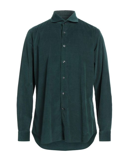 Caliban Green Dark Shirt Cotton for men