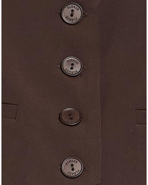 Please Brown Chocolate Tailored Vest Polyester