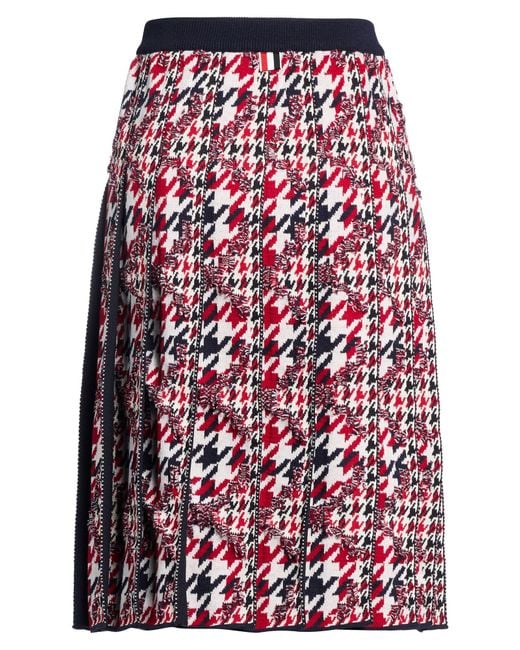 Thom Browne Red Midnight Midi Skirt Cotton, Wool, Polyamide