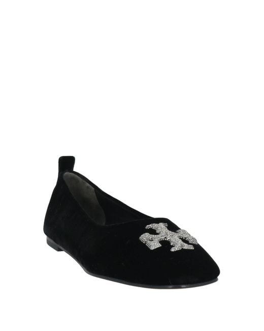 Tory Burch Black Ballet Flats Textile Fibers