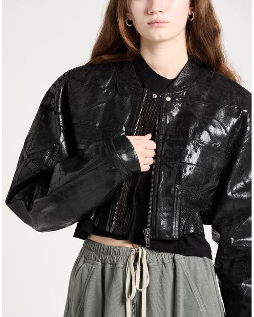 Rick Owens Black Denim Outerwear Polyamide
