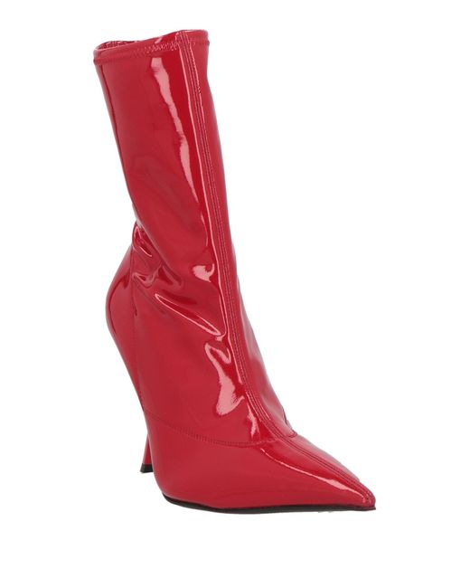 Sergio Rossi Red Ankle Boots