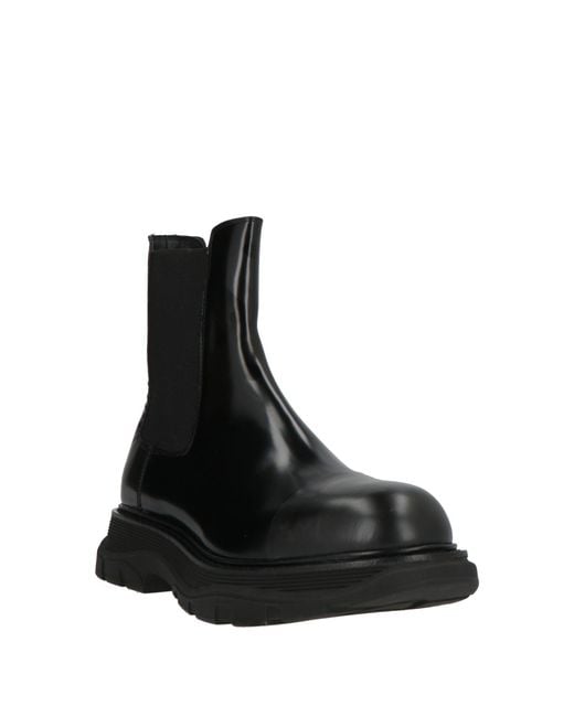 McQueen Black Ankle Boots Calfskin for men