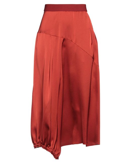 High Red Midi Skirt