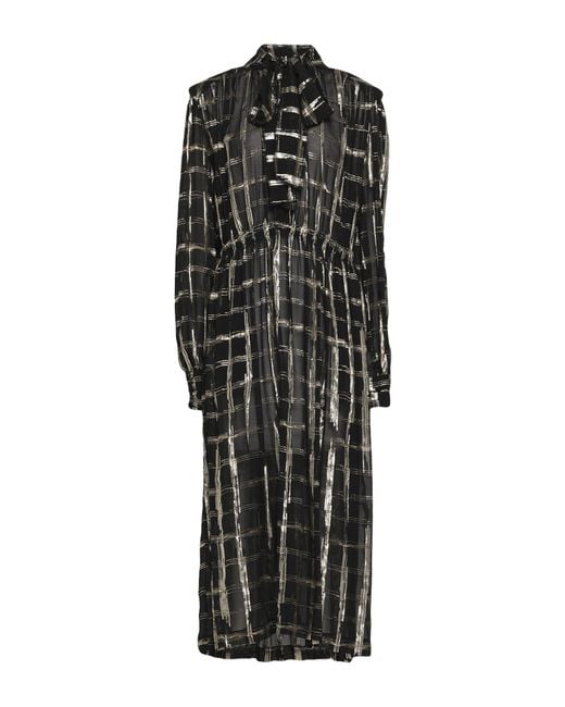 Alberta Ferretti Black Midi Dress Silk, Polyester