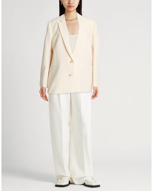 Patrizia Pepe Natural Ivory Blazer Polyester, Viscose, Elastane