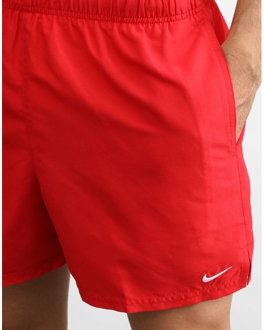 mens red nike swim trunks