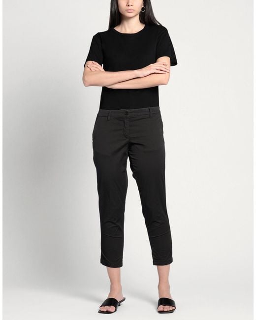 White Sand Black Pants Cotton, Elastane