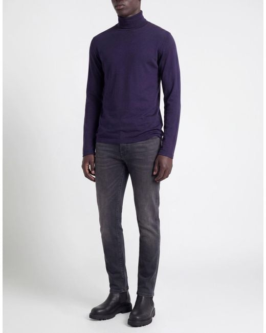 Takeshy Kurosawa Blue Turtleneck Tencel, Wool, Elastane for men