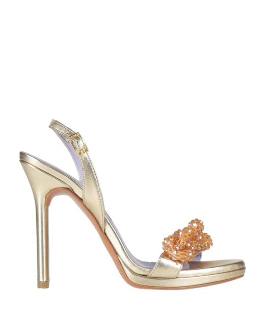 Albano Metallic Sandals Textile Fibers