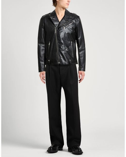Berna Black Jacket Polyurethane, Polyester for men