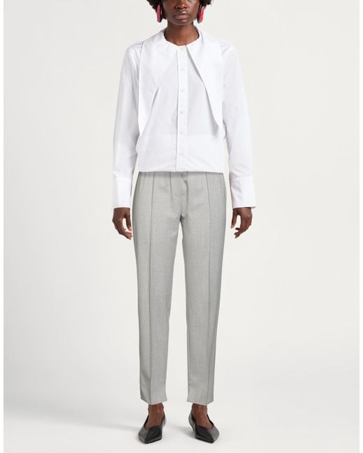 D.exterior Gray Light Pants Wool, Elastane