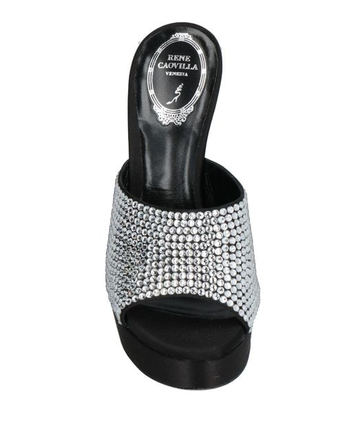 Rene Caovilla Black Sandals Textile Fibers