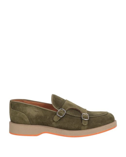 Barbati Green Military Loafers Leather for men
