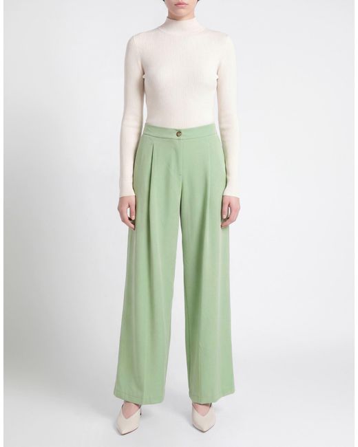 Please Green Pants Polyester, Viscose, Elastane