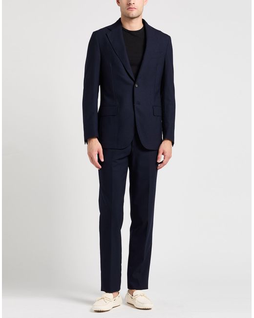 De Petrillo Blue Midnight Suit Virgin Wool for men